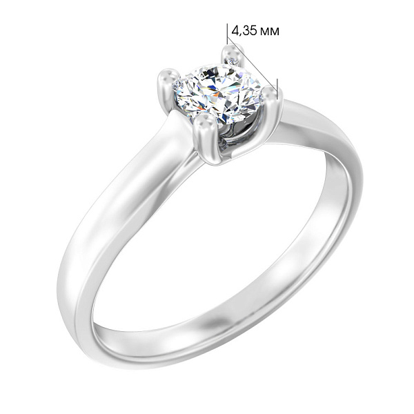 Каблучка з білого золота на заручини з діамантом (арт. К01109604016б) – зображення 3