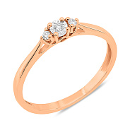 Кольцо из красного и белого золота с бриллиантами (арт. К011742005)