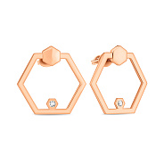 Фото Золотые серьги-пусеты с фианитами (арт. 109630)