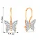 Золотые сережки Бабочки с фианитами (арт. 110042) – изображение 2