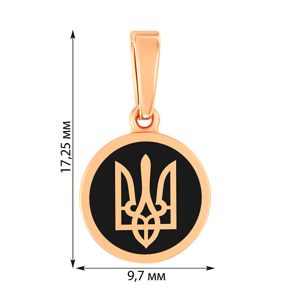 Подвес из красного золота Трезубец-Герб Украины с эмалью (арт. 441203еч) – изображение 5