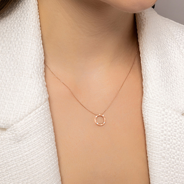 Колье золотое с фианитом (арт. 351470) – изображение 3