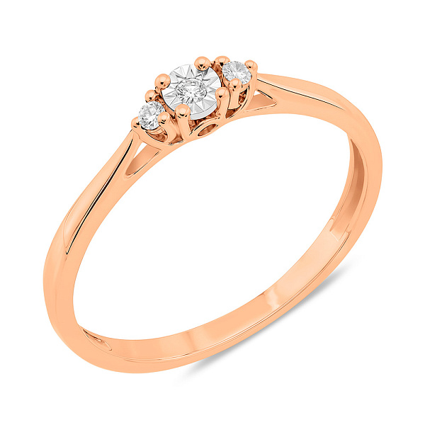 Кольцо из красного и белого золота с бриллиантами (арт. К011742005) – изображение 1