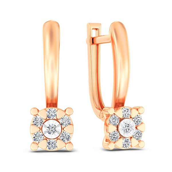 Серьги из красного золота с бриллиантами (арт. С011752020) – изображение 1