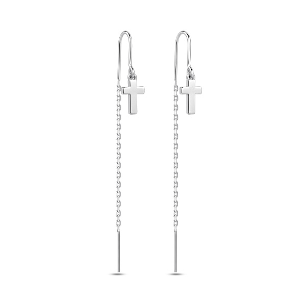 Серебряные серьги-протяжки (арт. 7502/10382) – изображение 1