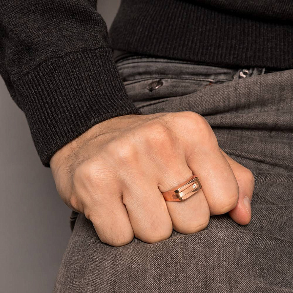 Золота печатка з фіанітом (арт. 180569) – зображення 2