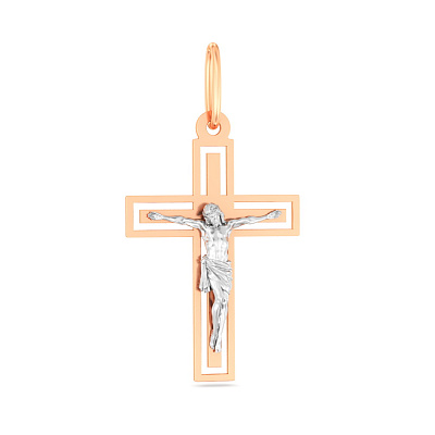 Крестик из красного и белого золота (арт. 501735/18)