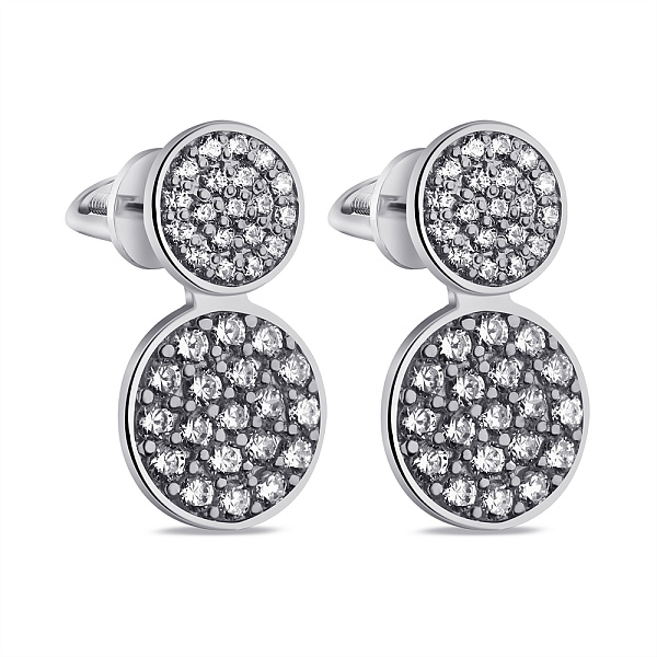 Серьги-пусеты из серебра с фианитами  (арт. 7518/29071р) – изображение 1