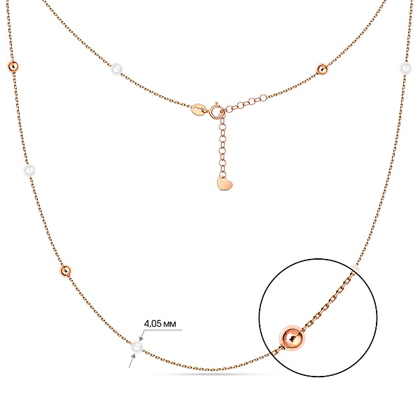 Колье из золота с жемчугом (арт. 351927прлб) – изображение 2