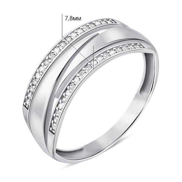 Срібна каблучка з фіанітами (арт. 7501/1376К) – зображення 2