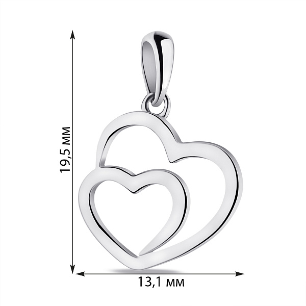 Серебряный подвес Сердечки (арт. 7503/4028) – изображение 2