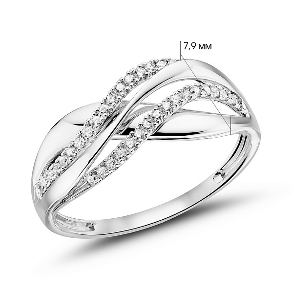 Кольцо из белого золота с бриллиантами (арт. К341490020б) – изображение 4