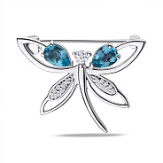 Брошка Бабка зі срібла з топазом і фіанітами (арт. 7505/581Птгбп)