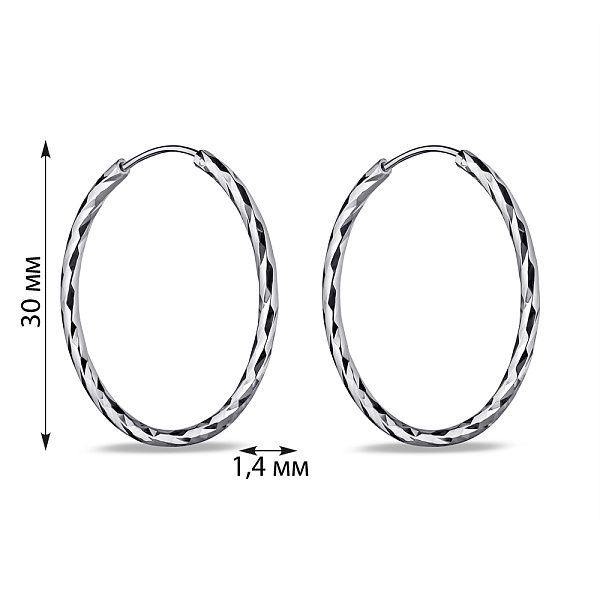 Серебряные серьги без камней (арт. 7502/9821/30) – изображение 2