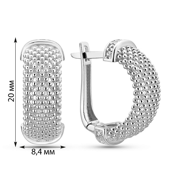Серьги из белого золота с фианитами (арт. 1092012б) – изображение 2