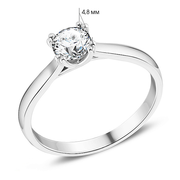 Золотое кольцо с бриллиантом (арт. К01116504026б) – изображение 3