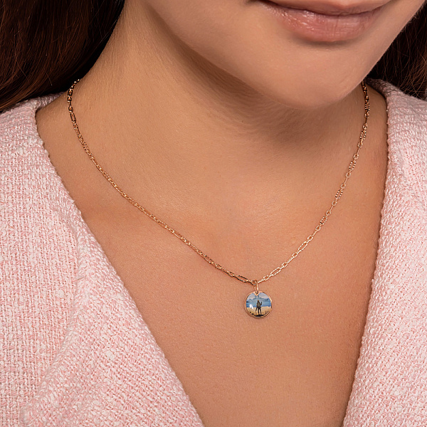 Золотой подвес "Русский военный корабль" с эмалью (арт. 440739) – изображение 5