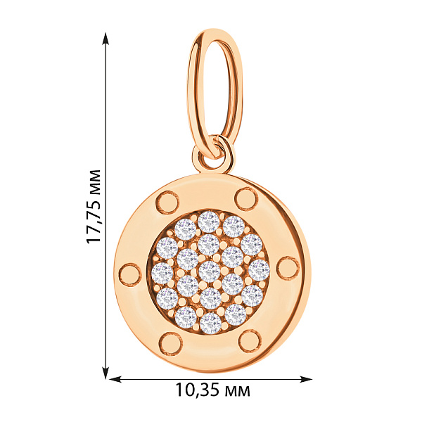 Золота підвіска з фіанітами (арт. 424145) – зображення 2