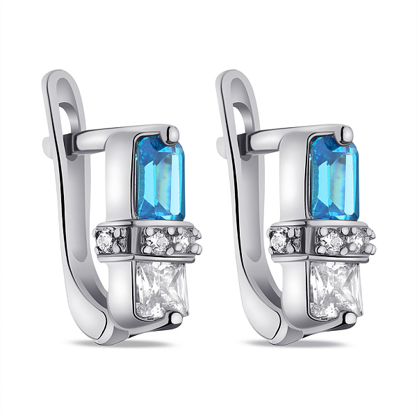 Серьги из серебра с фианитами (арт. 7502/СК2ФТ1/017) – изображение 1