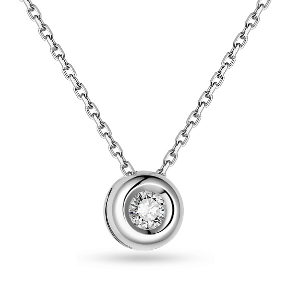 Кольє з білого золота з діамантом (арт. Ц011225005б) – зображення 1