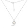 Серебряное колье Сердце с жемчугом и с фианитами (арт. 7507/2270жб) – изображение 3