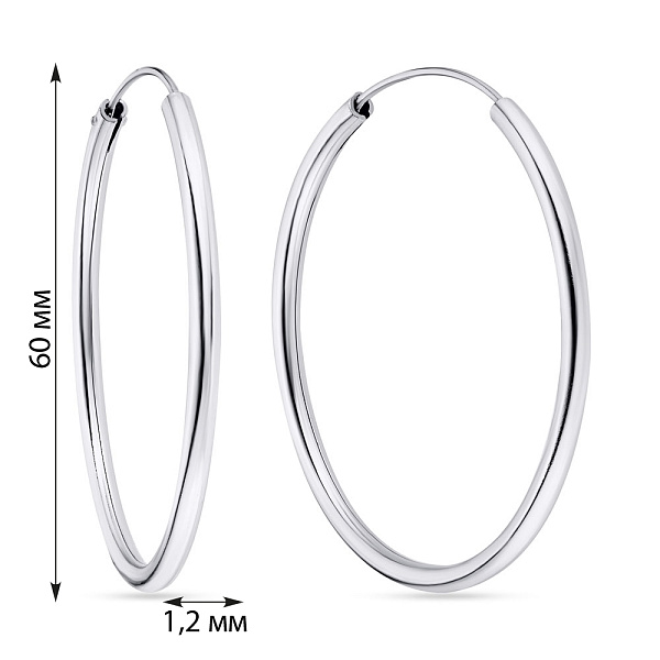 Сережки-конго из серебра  (арт. 7502/2427/60) – изображение 2