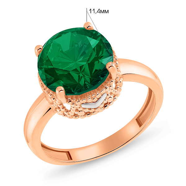 Золотое кольцо с кварцем (арт. 140573Пз) – изображение 2