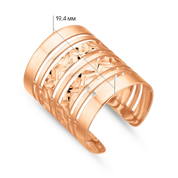 Золотое широкое кольцо (арт. 140210а) – изображение 6