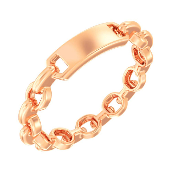 Золотое кольцо без камней "Звенья" (арт. 140849) – изображение 1