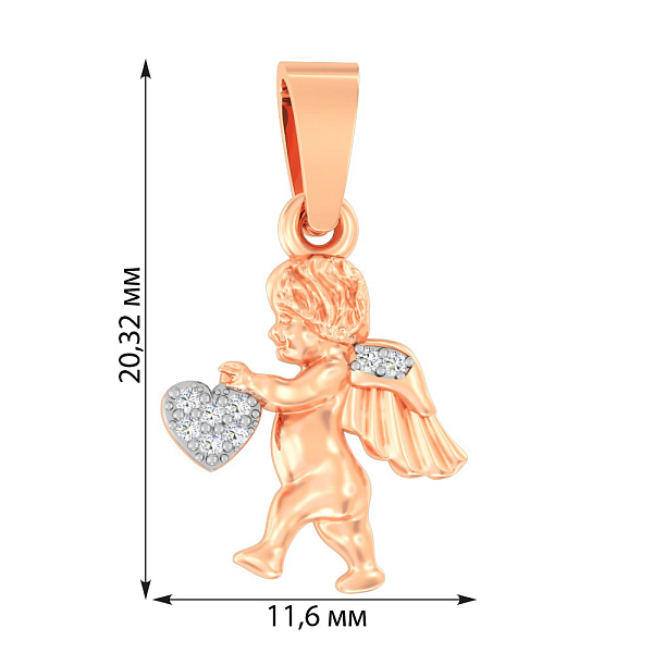Золотая подвеска Ангел с фианитами (арт. 440557) – изображение 4