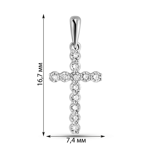 Золотий хрестик з діамантами (арт. П341188015б) – зображення 3