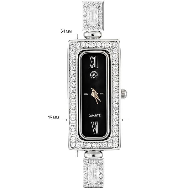 Серебряные часы с фианитами (арт. 7526/323ч) – изображение 3