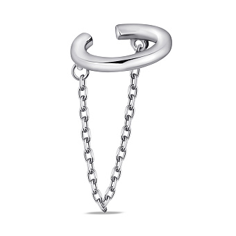 Фото Серебряная каффа-моносерьга без камней (арт. 7502/9847я)