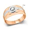 Печатка из красного и белого золота с фианитом (арт. 180559кб) – изображение 2