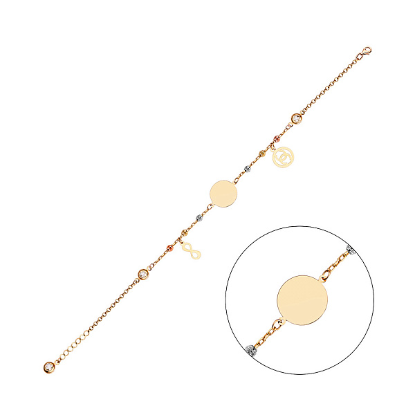 Браслет из золота "Монеты" с подвесками (арт. 325170/10жбкП2) – изображение 1