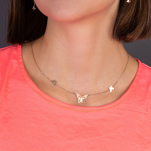 Колье Бабочки из красного золота (арт. 360148) – изображение 3