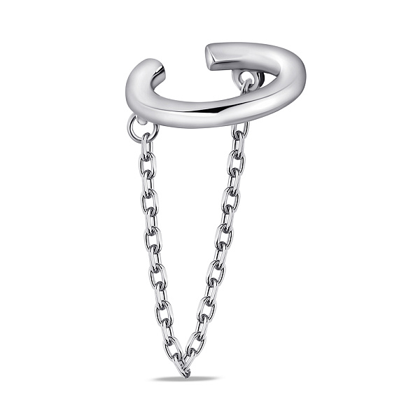 Серебряная каффа-моносерьга без камней (арт. 7502/9847я) – изображение 1