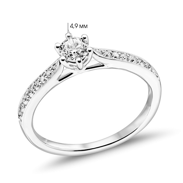 Каблучка з білого золота з діамантами (арт. К341516030б) – зображення 2