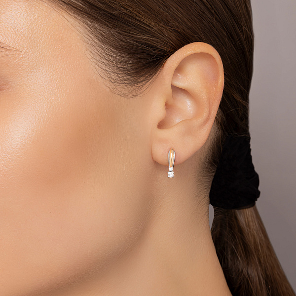 Золоті сережки з діамантами (арт. С011041015) – зображення 2