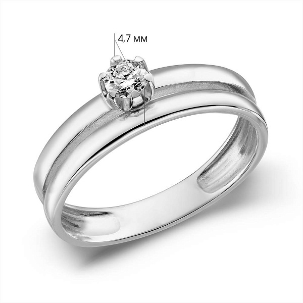 Кольцо из белого золота с бриллиантом (арт. К011138010б) – изображение 8