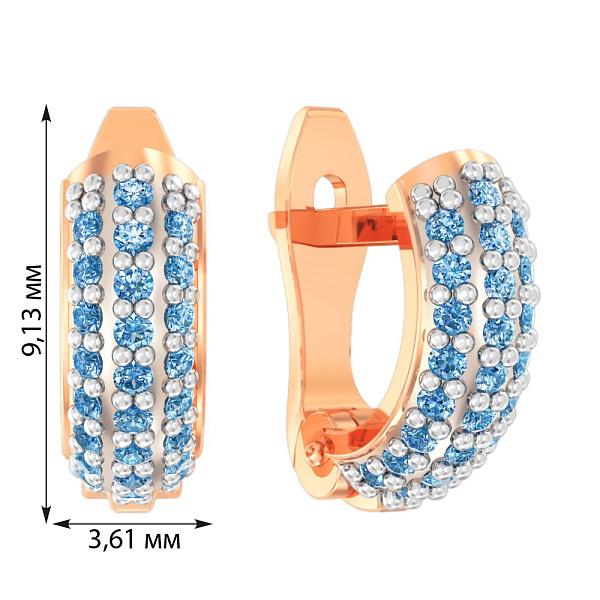 Дитячі золоті сережки з фіанітами  (арт. 110317гп) – зображення 2