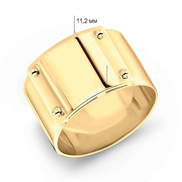 Широкое кольцо из желтого золота (арт. 154014ж) – изображение 2
