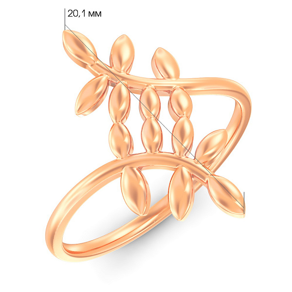 Кольцо из красного золота Ветка (арт. 141326) – изображение 2