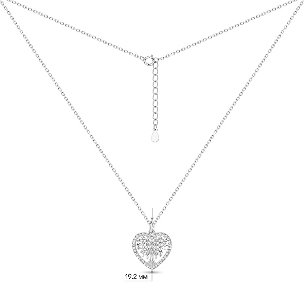 Серебряное колье с подвеской сердце с фианитами (арт. 7507/2478) – изображение 3
