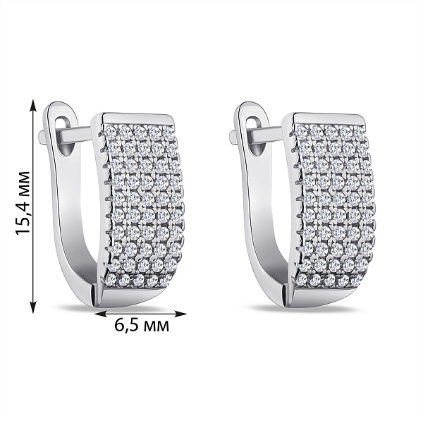 Серьги из серебра с дорожками из фианитов  (арт. 7502/4756) – изображение 2