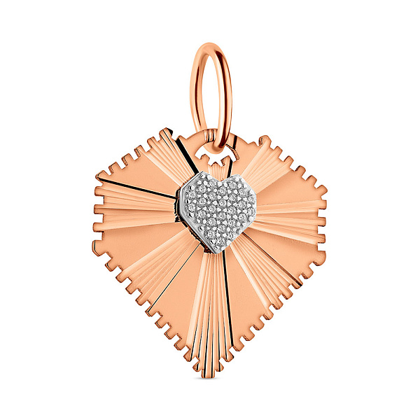 Золотая подвеска Сердечко с фианитами (арт. 4401025а) – изображение 2