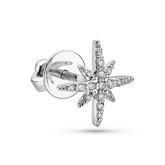 Фото Сережка в одне вухо з білого золота з діамантами (арт. Т011215005бЯ)