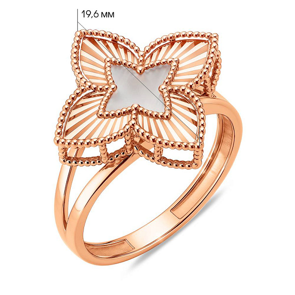 Золота каблучка з перламутром (арт. 141341п) – зображення 6