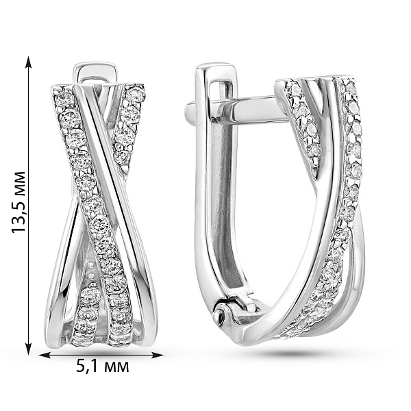 Сережки из белого золота с бриллиантами (арт. С011122020б) – изображение 3