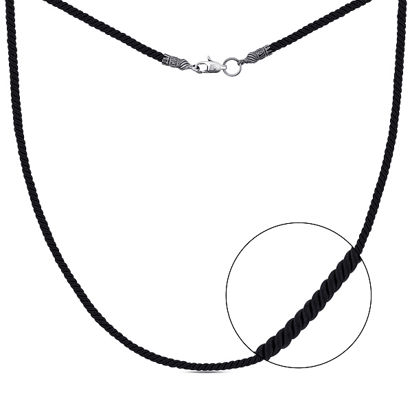 Шелковый шнурок с серебряными вставками (арт. 7308/4100350) – изображение 3